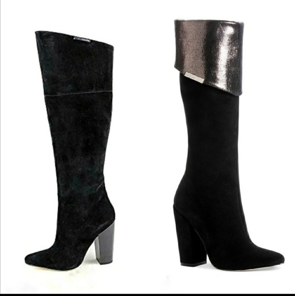 Calvin Klein Suede Convertible Knee High Boots - Picture 14 of 16
